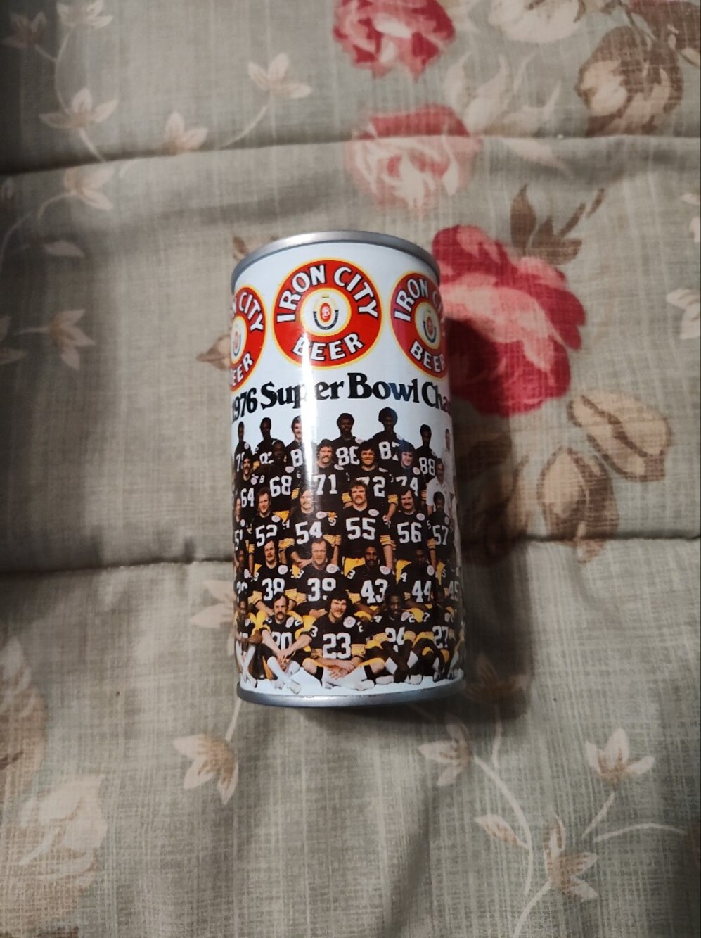 Iron City Beer 1976 Super Bowl Champions Commemorative Open Can - Yellow & Black